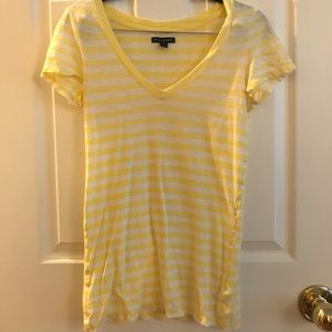 Yellow striped v-neck